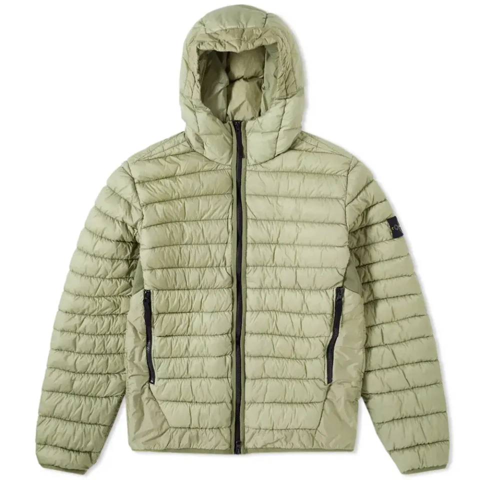 Garment Dyed Micro Yarn Hooded Down Jacket