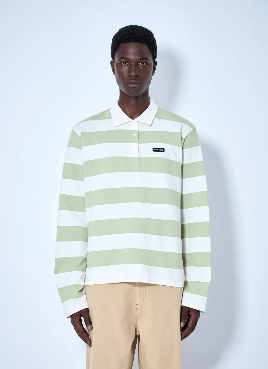 Striped Jersey Polo Shirt