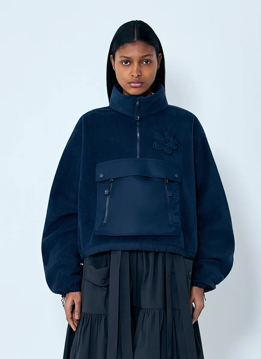 High-Neck Fleece Pullover