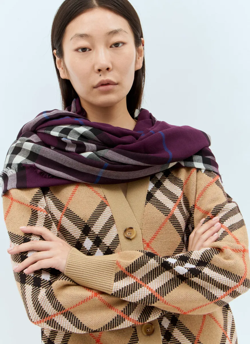 Giant Check Wool Scarf