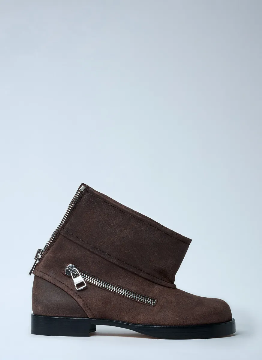 Suede Biker Boots
