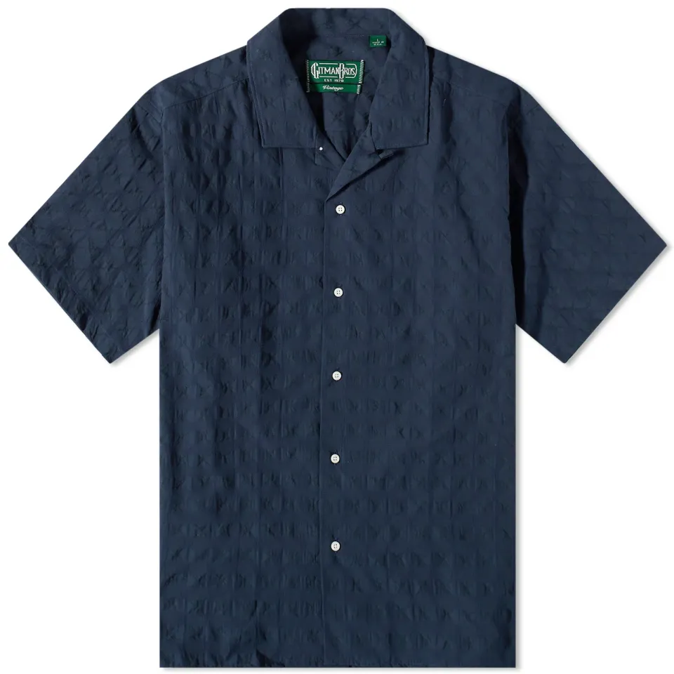 Japanese Ripple Jacquard Camp Collar Shirt