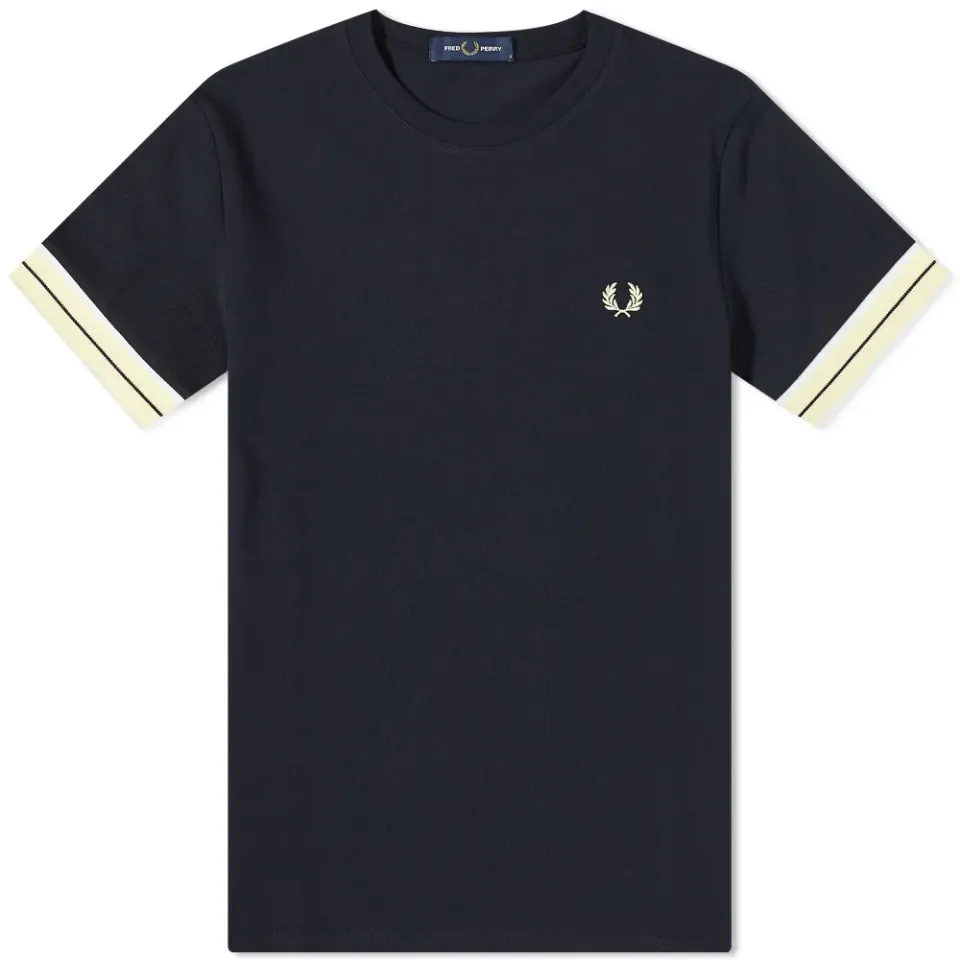 Tramline Tipped Pique T-Shirt