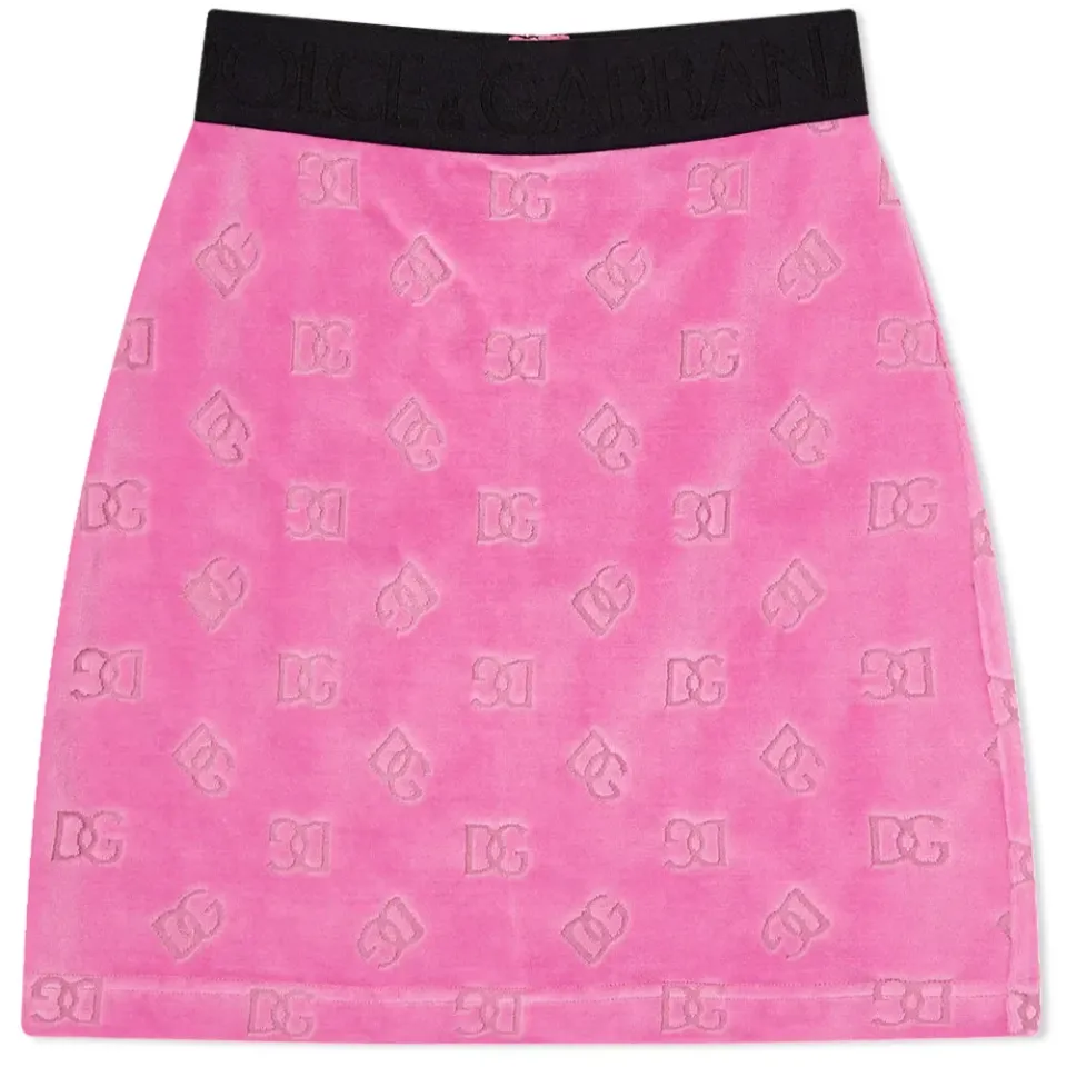 Velvet Logo Mini Skirt