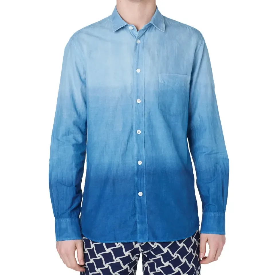 Indigo Gradation Lawn Shirt