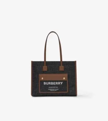 Small Freya Tote in Indigo blue/malt Brown