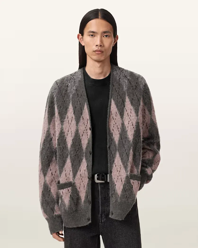 Andre Argyle Jacquard Cardigan
