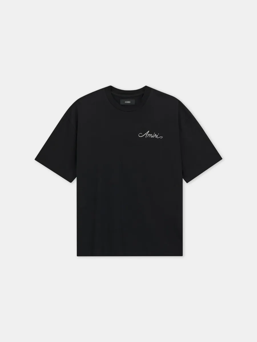 MA QUAD CHECKERBOARD OVERSIZED TEE - Black