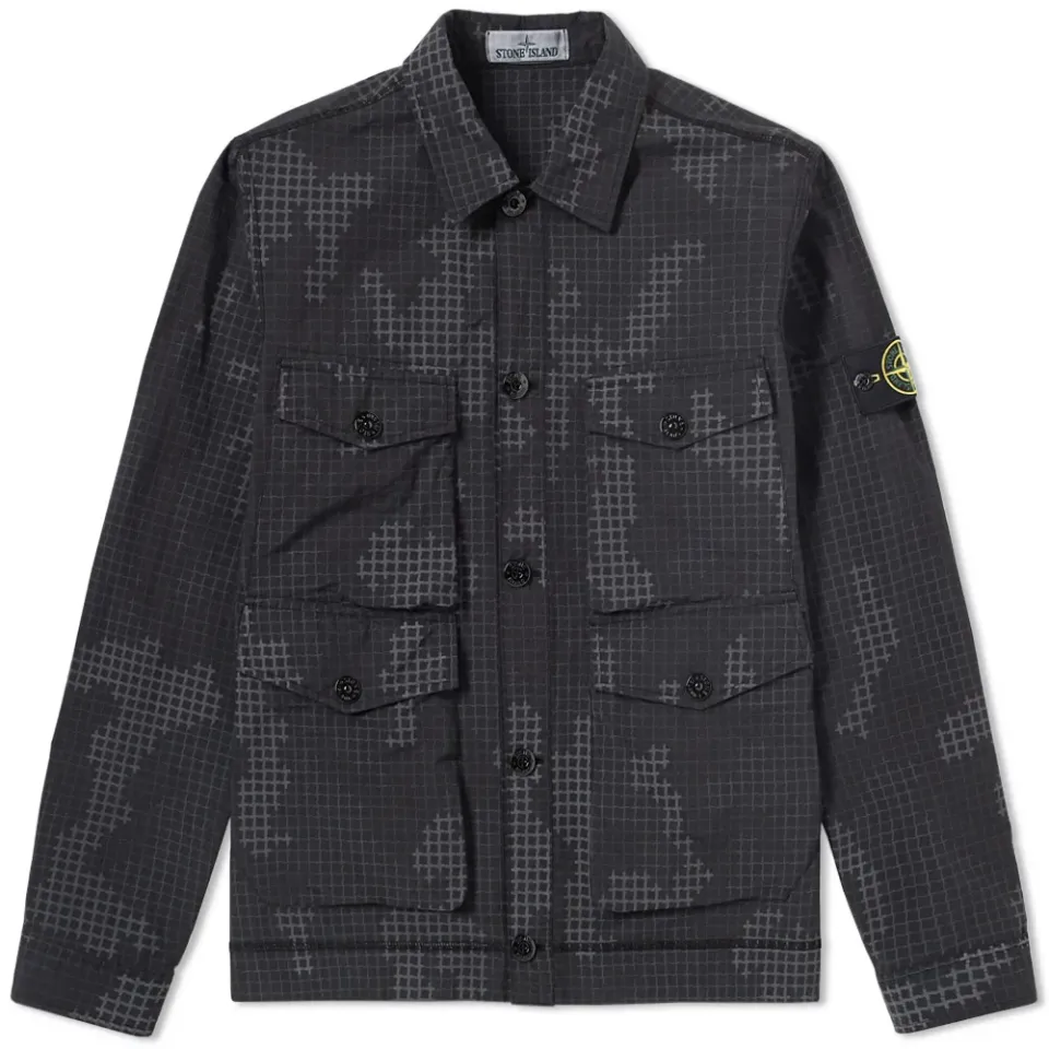 Ripstop Grid Camo Shirt Jacket