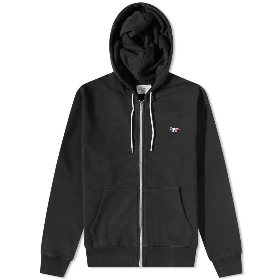 Tricolor Fox Patch Zip Hoodie