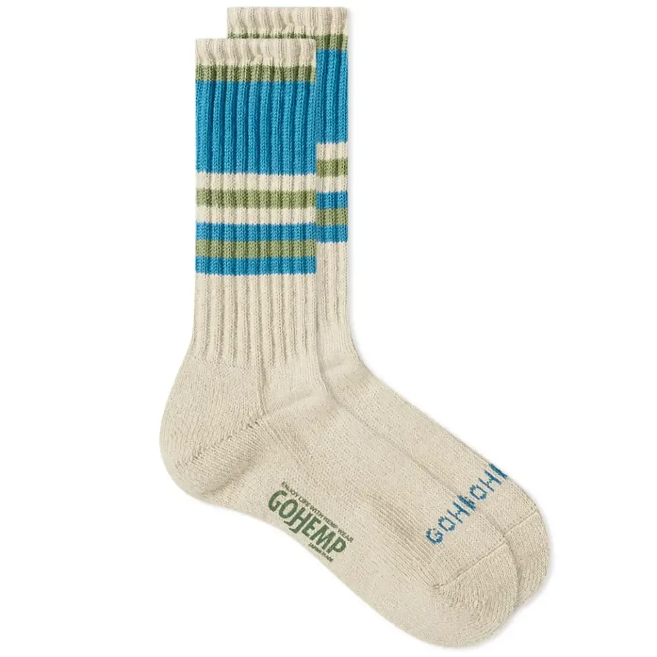 Go Hemp Random Stripe Pile Crew Sock