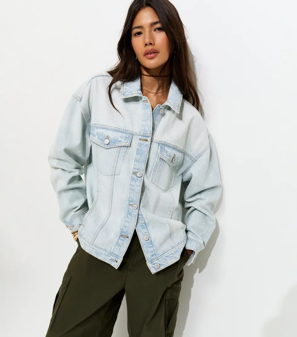 Women's Blue Oversized Denim Jacket