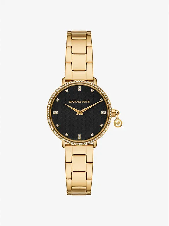 Mini Pyper Pavé Gold-Tone Watch