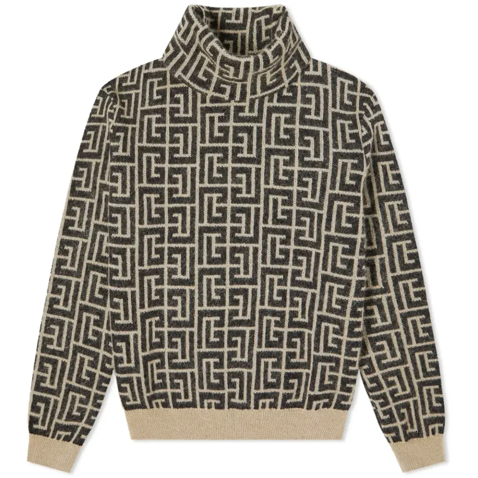 Monogram Mohair High Neck Sweater