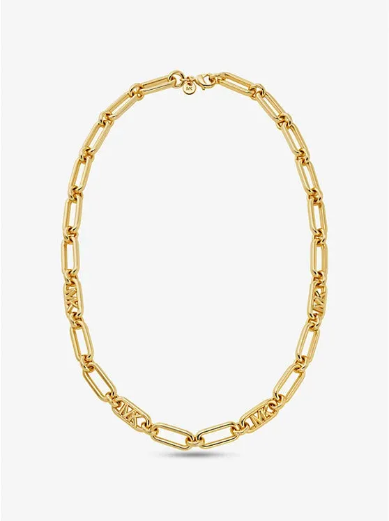 Precious Metal-Plated Brass Chain Link Necklace