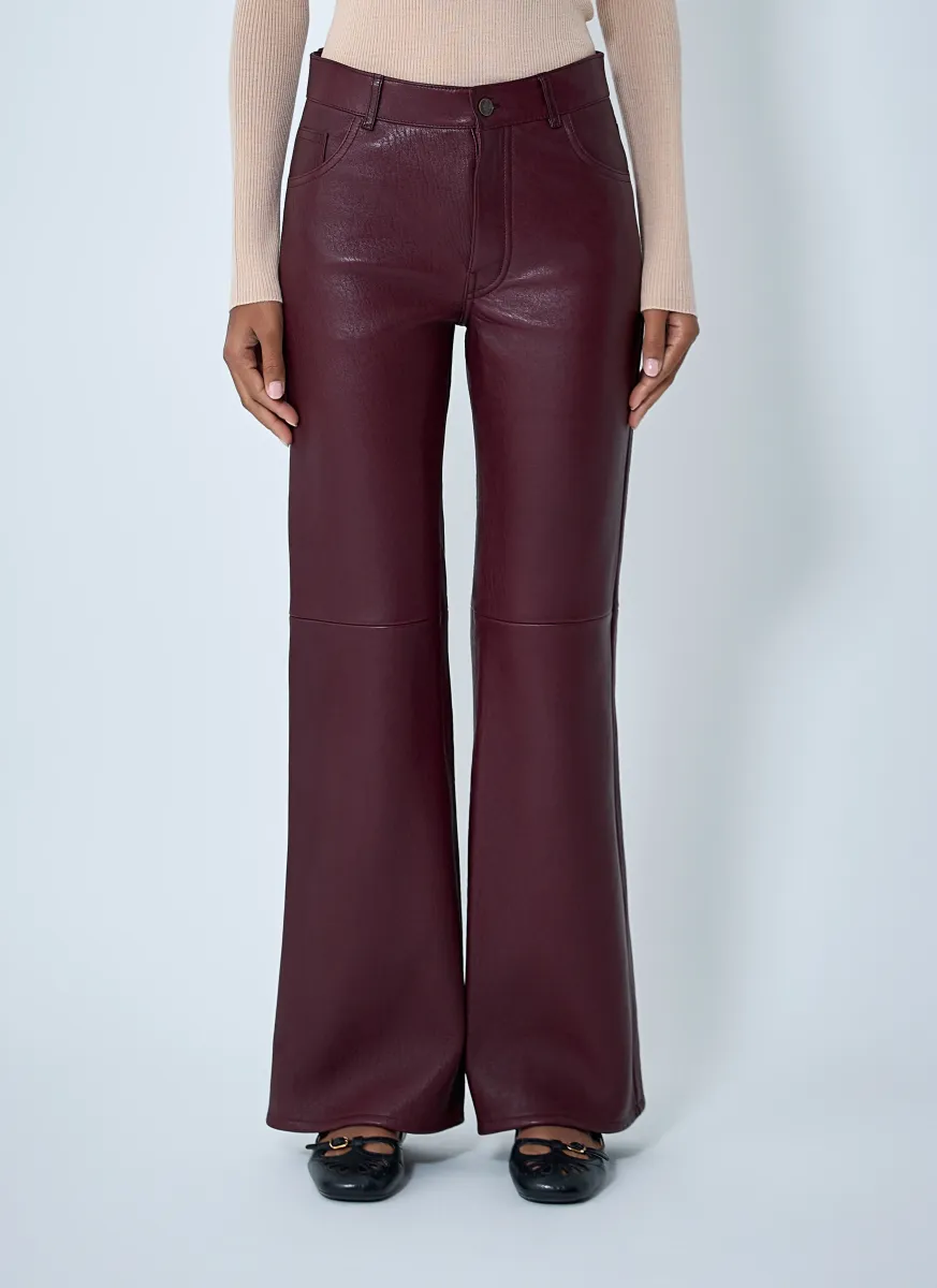 Flared Leather Pants