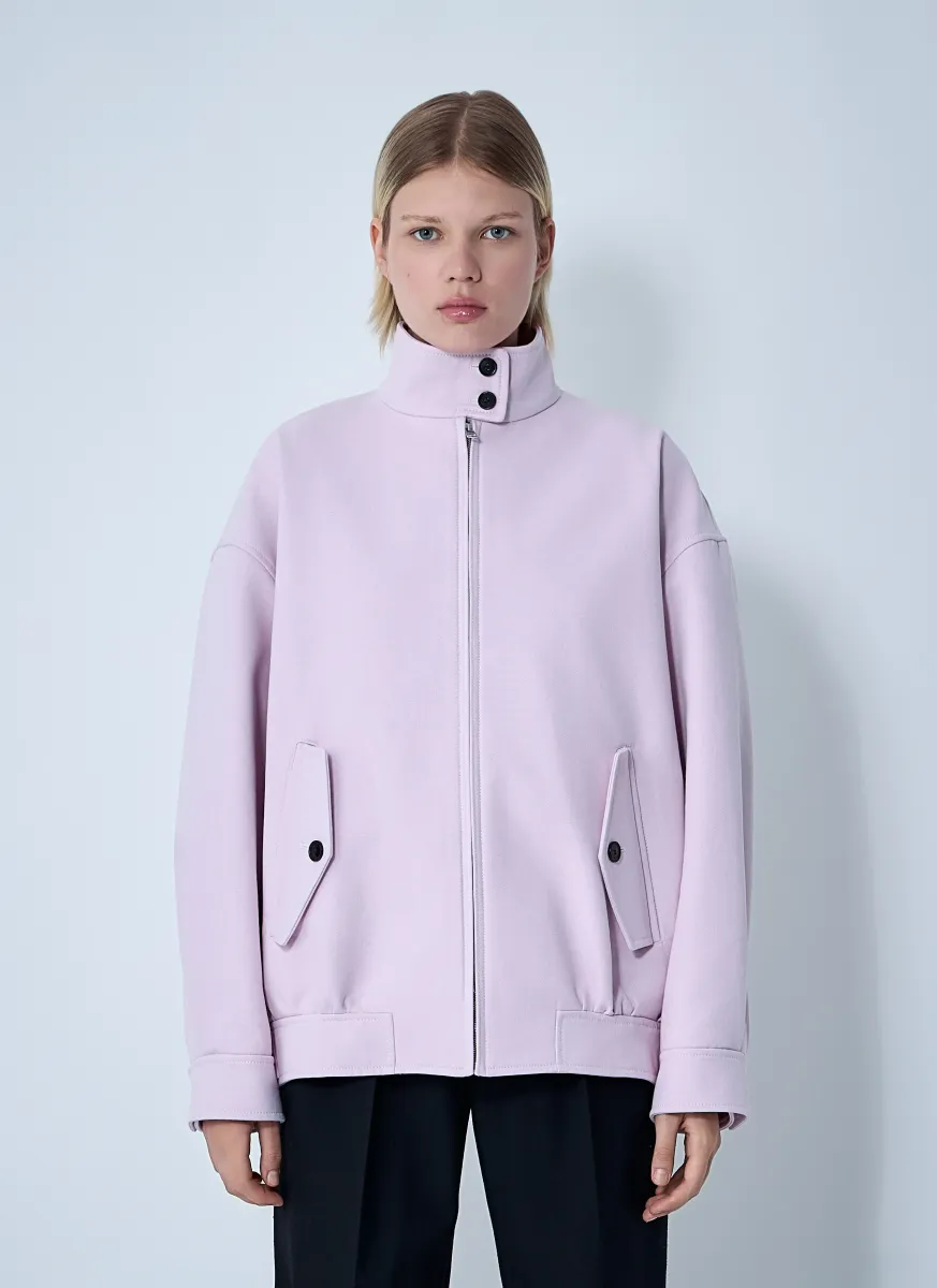Cotton Canvas Delavé Bomber Jacket