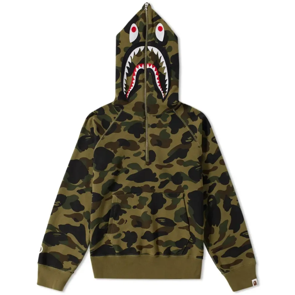 1st Camo Shark Half Zip Hoodie