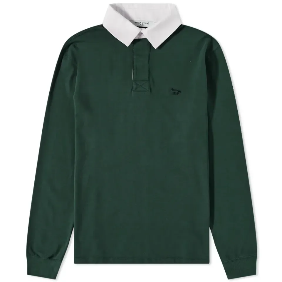 Maison Kitsuné Tonal Fox Patch Rugby T-Shirt