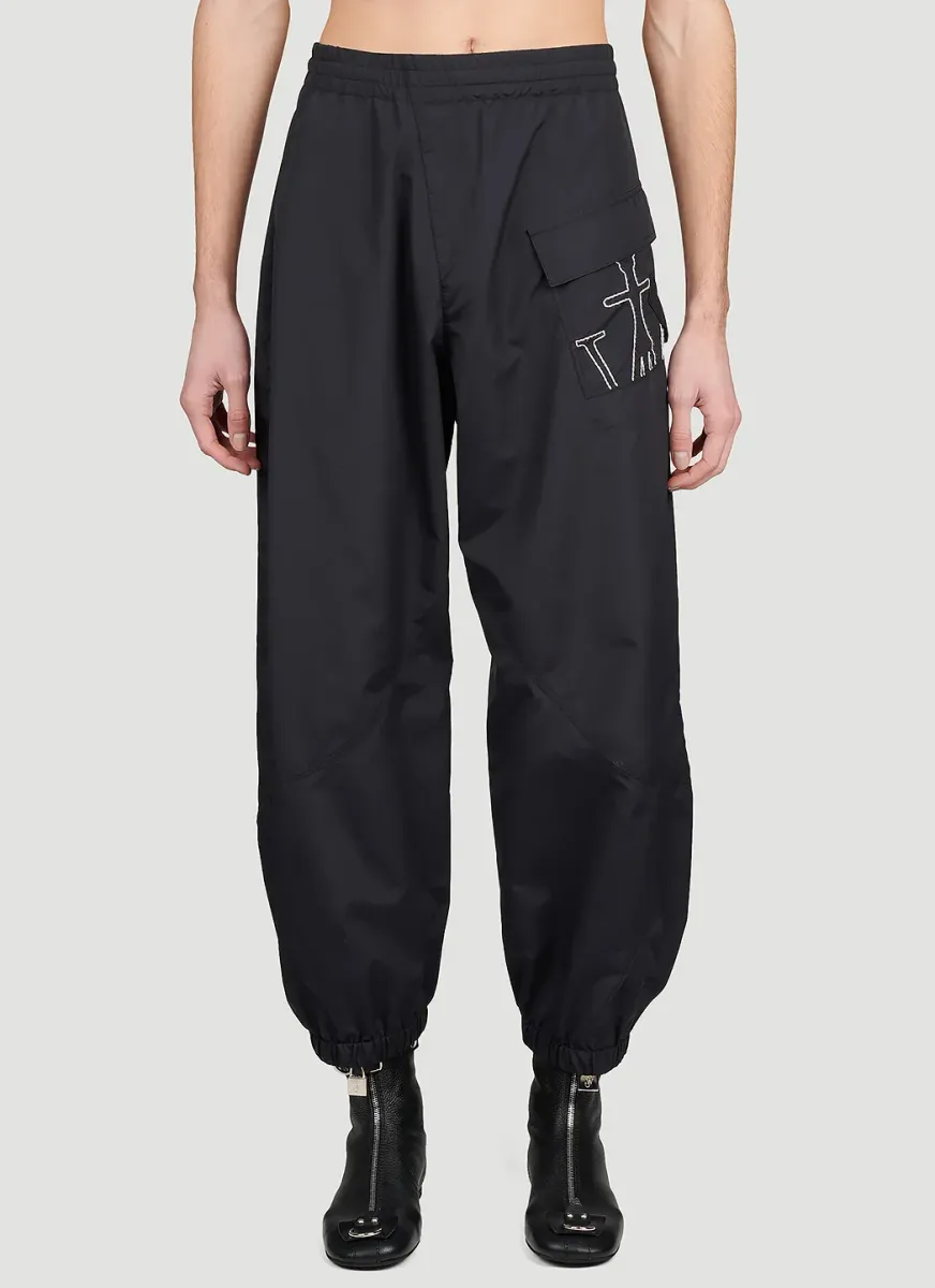Anchor Logo Embroidered Twisted Track Pants