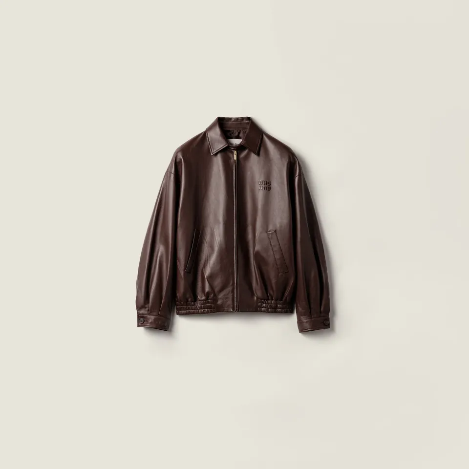 Nappa leather blouson jacket