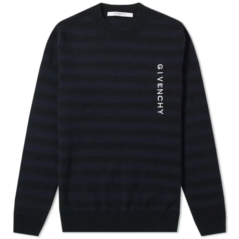 Stripe Logo Crew Knit