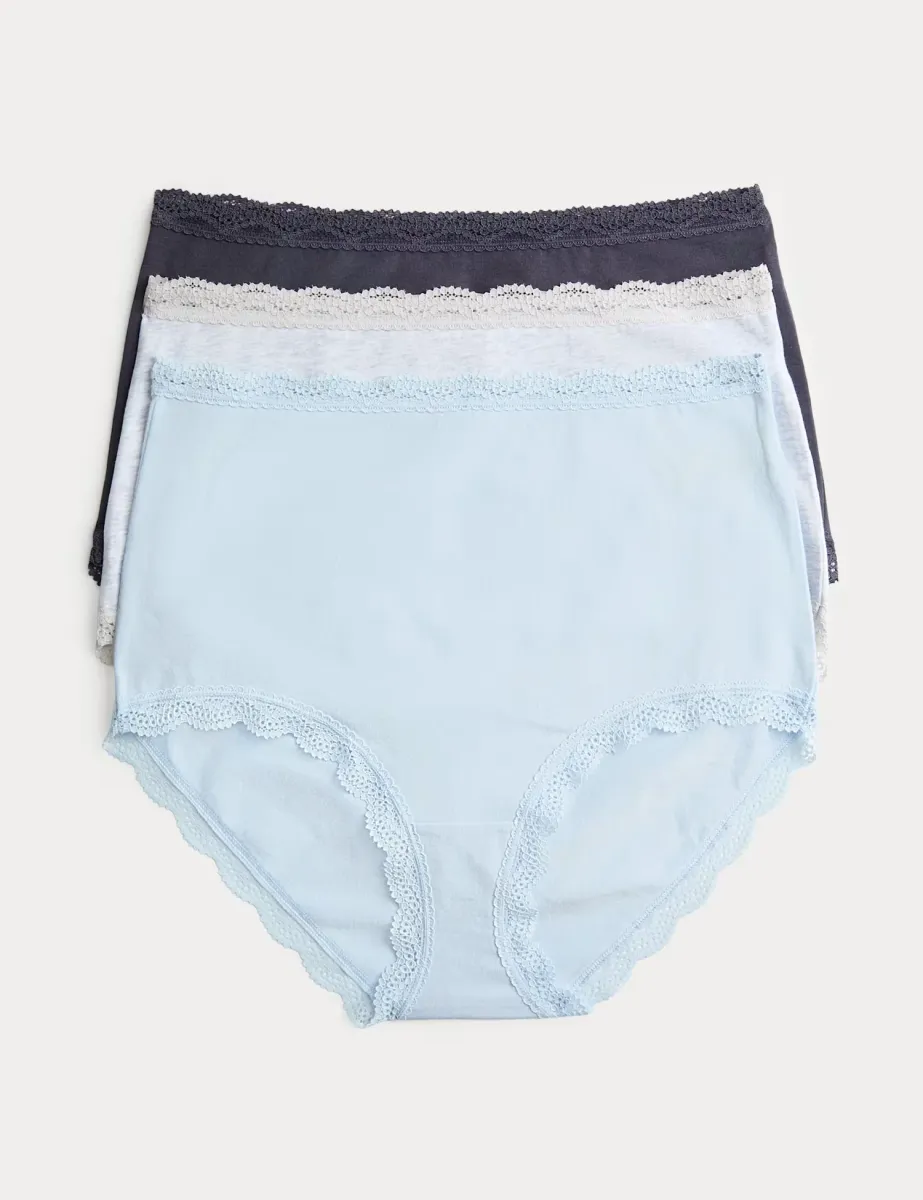 3pk Cotton Rich Full Briefs Dusty Blue