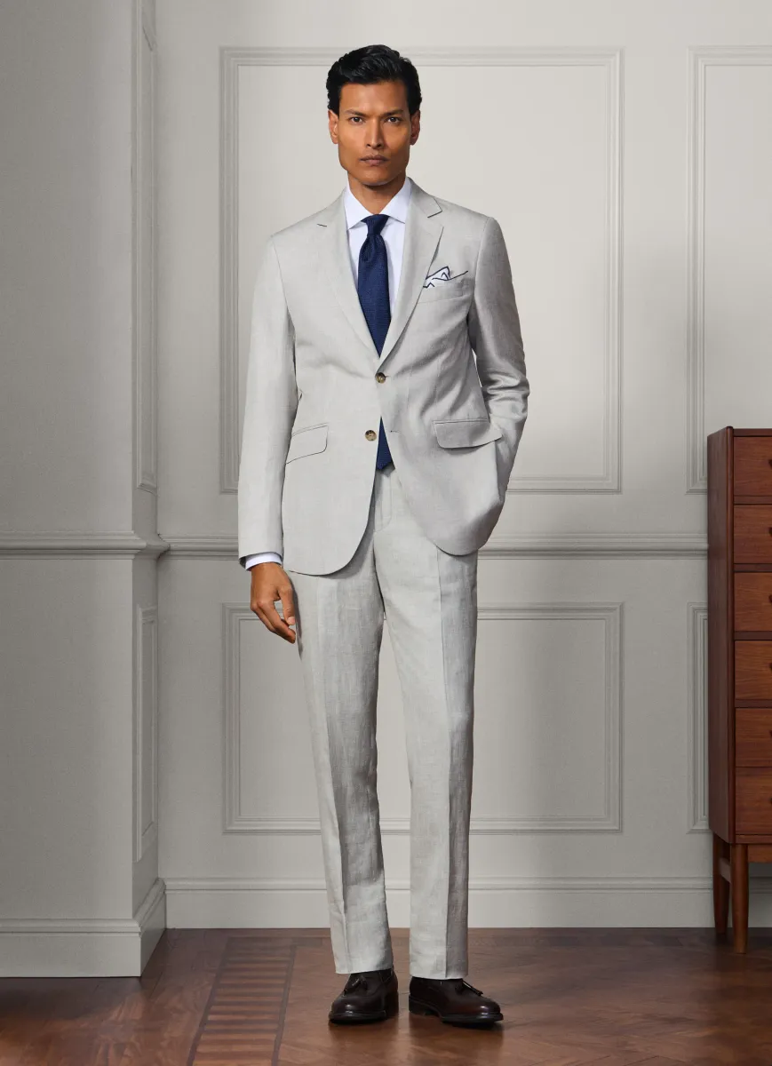 Linen-Wool Hopsack Suit - Woven In Italy