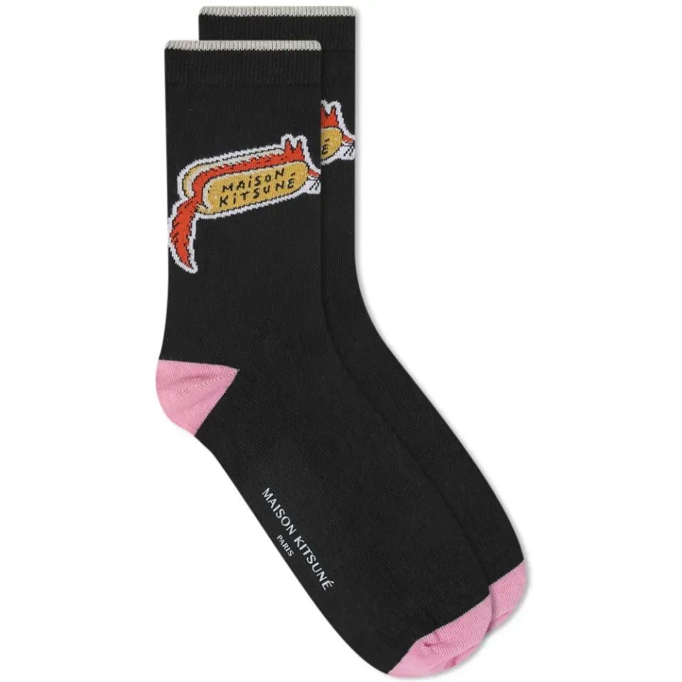 by Olympia Le-Tan Hot Dog Fox Sock