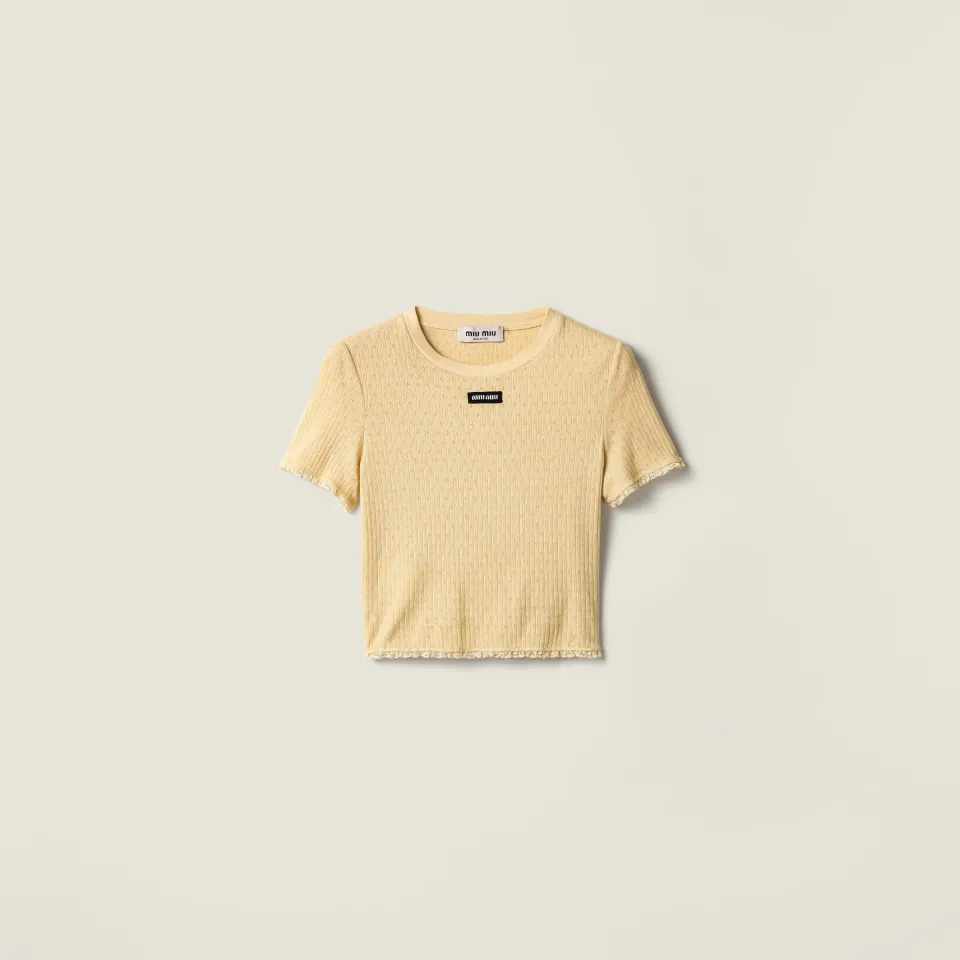 Garment-dyed cotton top
