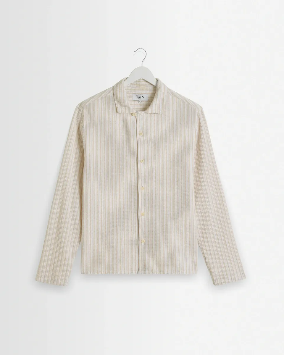 Corey - Natural Cotton Twisted Stripe Shirt