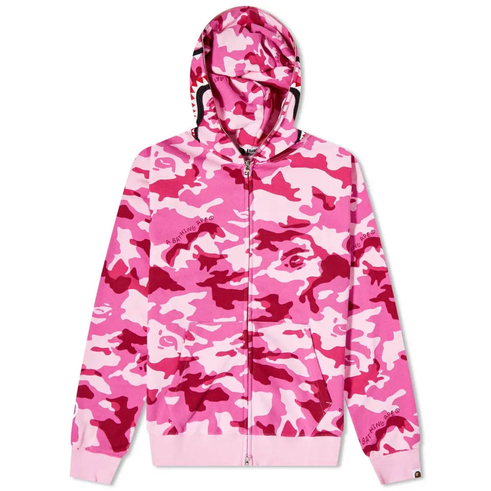 Woodland Camo Shark Full Zip Hoodie