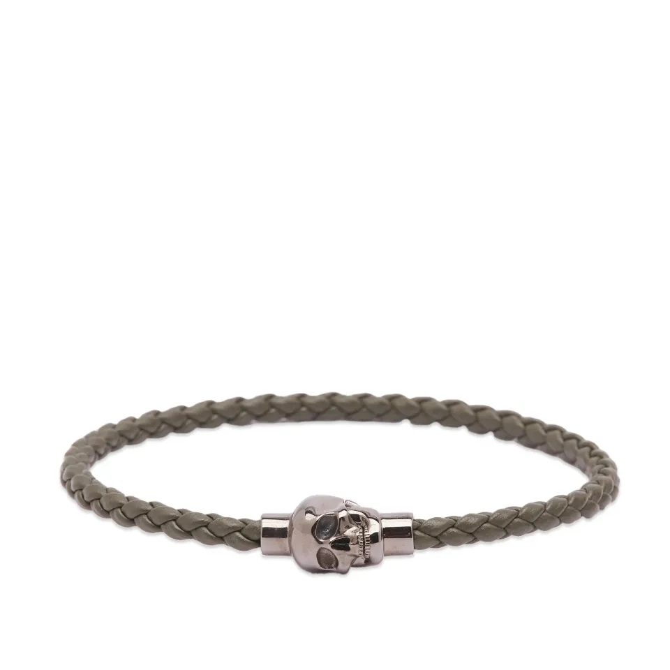 Leather Cord Skull Bracelet