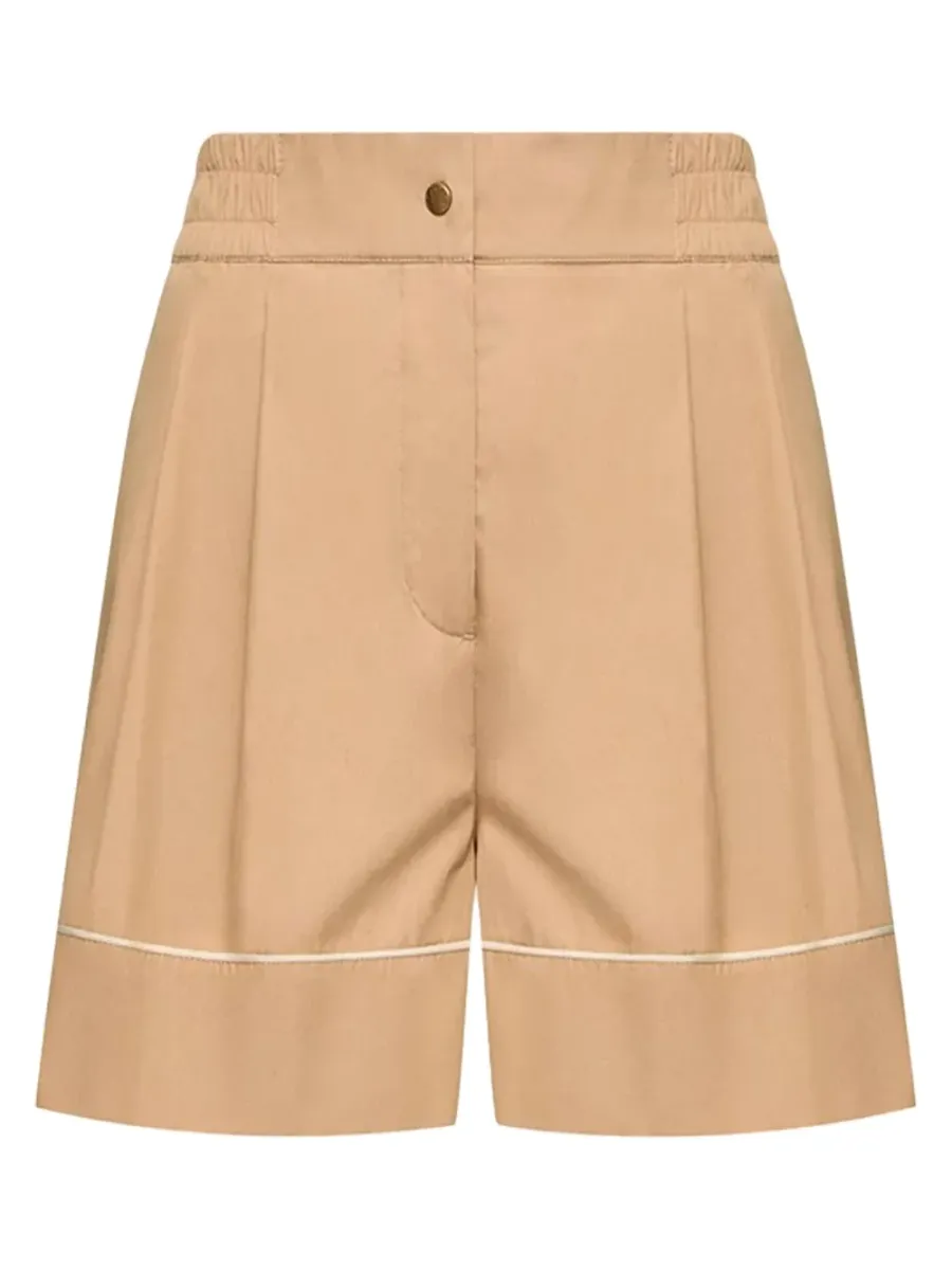 Women Tailored Shorts Beige