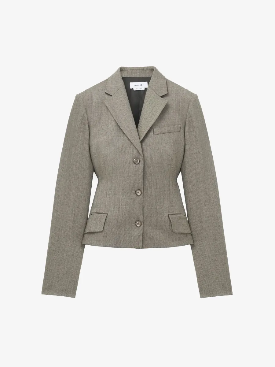 Peplum Single-breasted Jacket