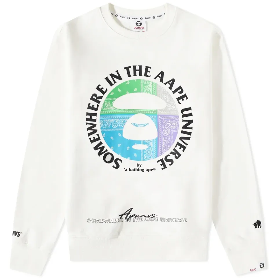 AAPE Bandana Moon Face Crew Sweat