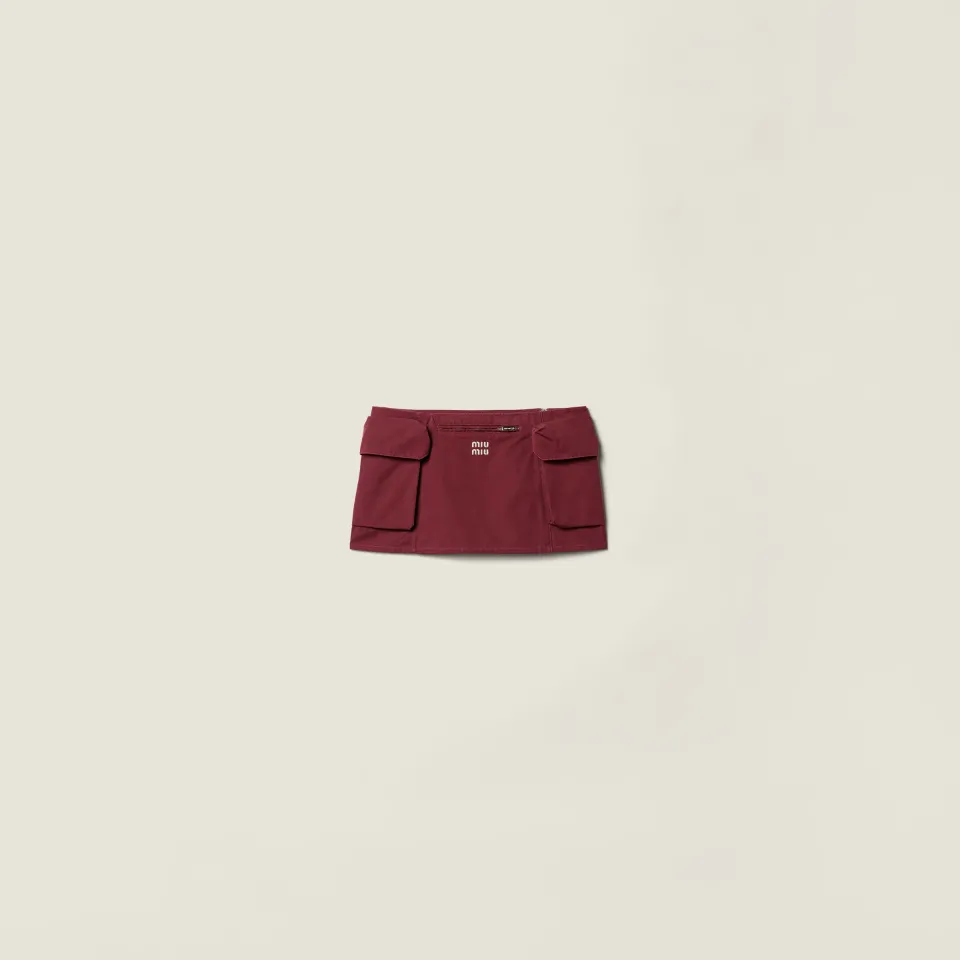 Washed poplin miniskirt