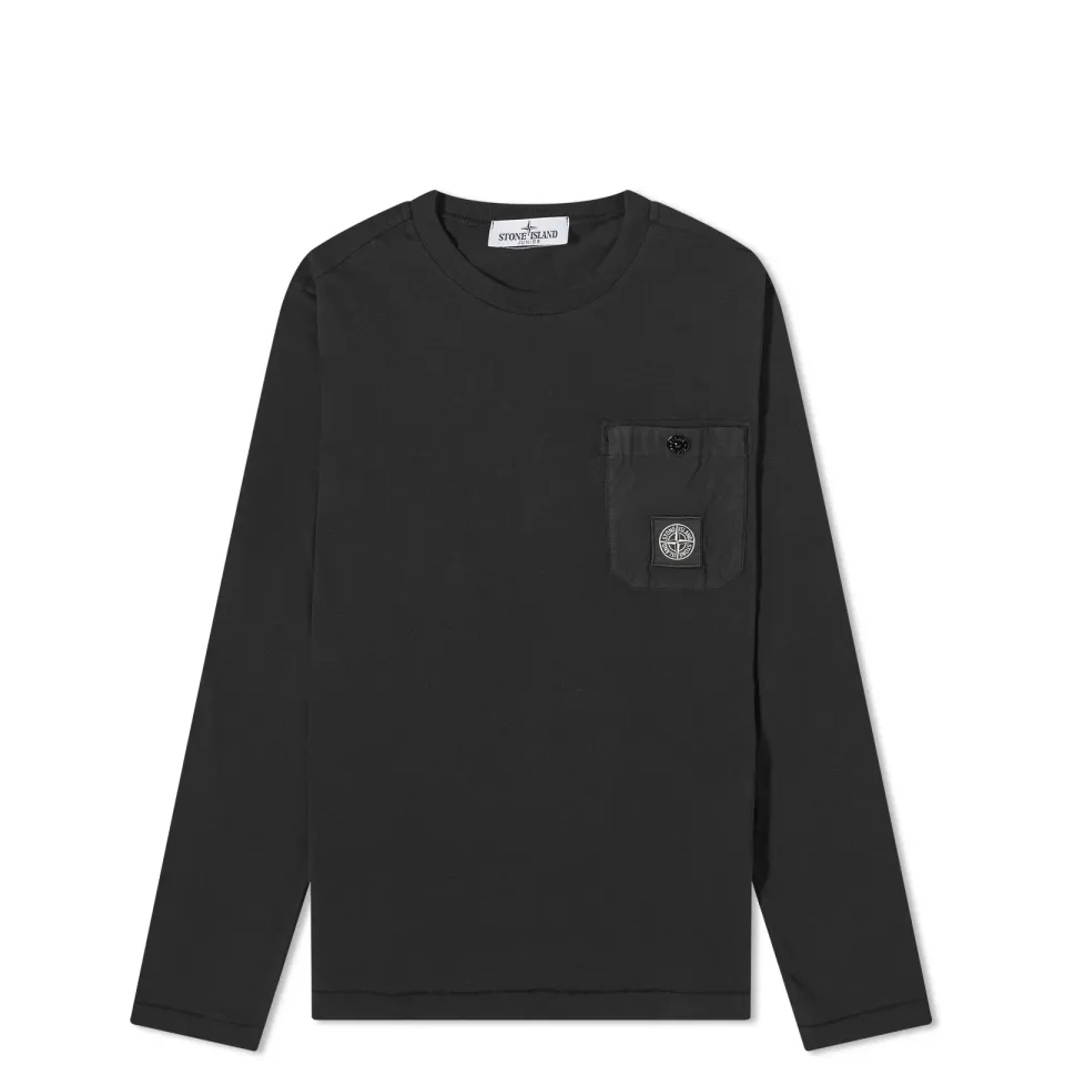 Long Sleeve Patch Logo Pocket T Shirt
