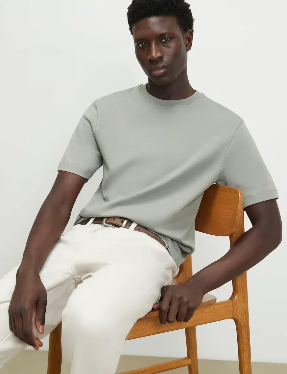 Slim Fit Cotton Rich Crew Neck T-Shirt Khaki