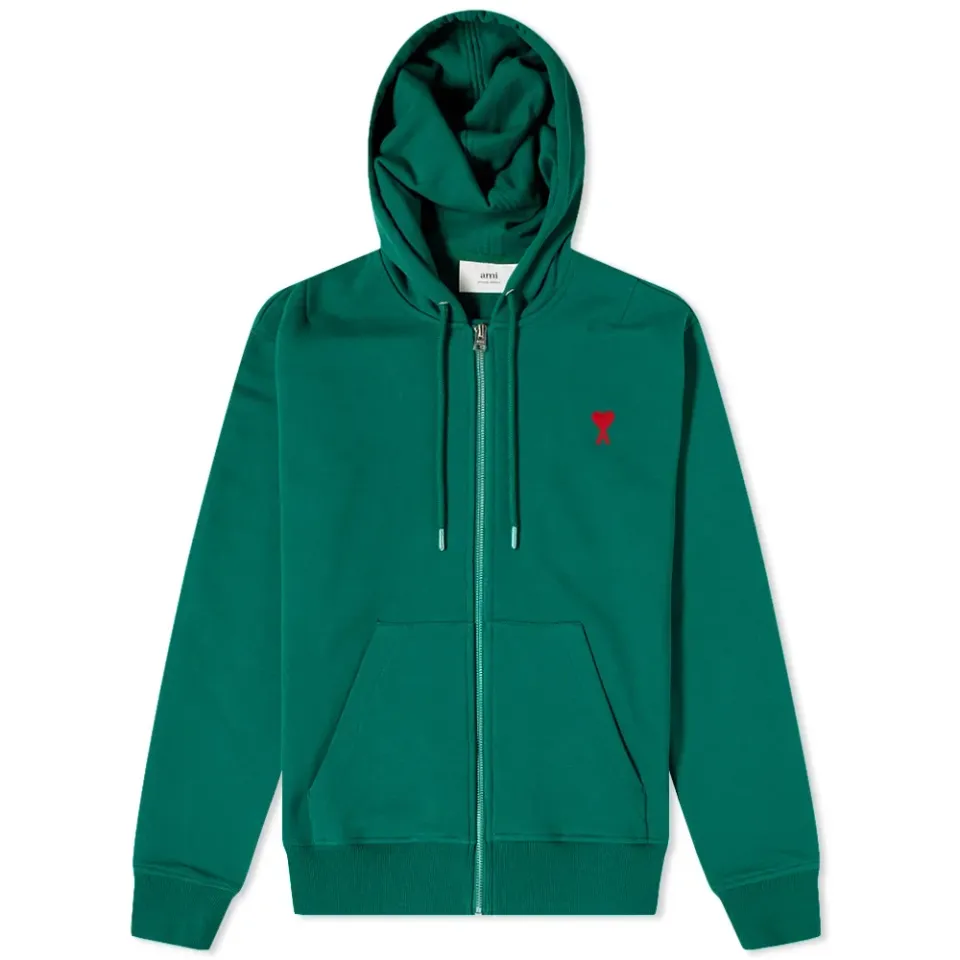 AMI A Heart Zip Through Hoodie