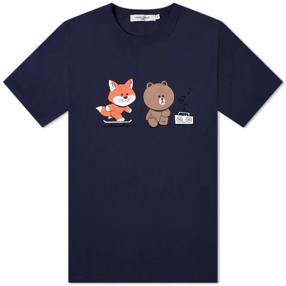 Maison Kitsuné x Line Friends Kitsuné Skate Print T-Shirt