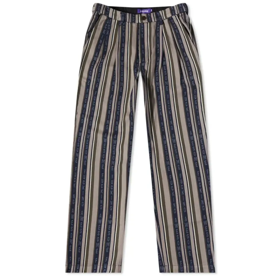 Striped Pleated Chino
