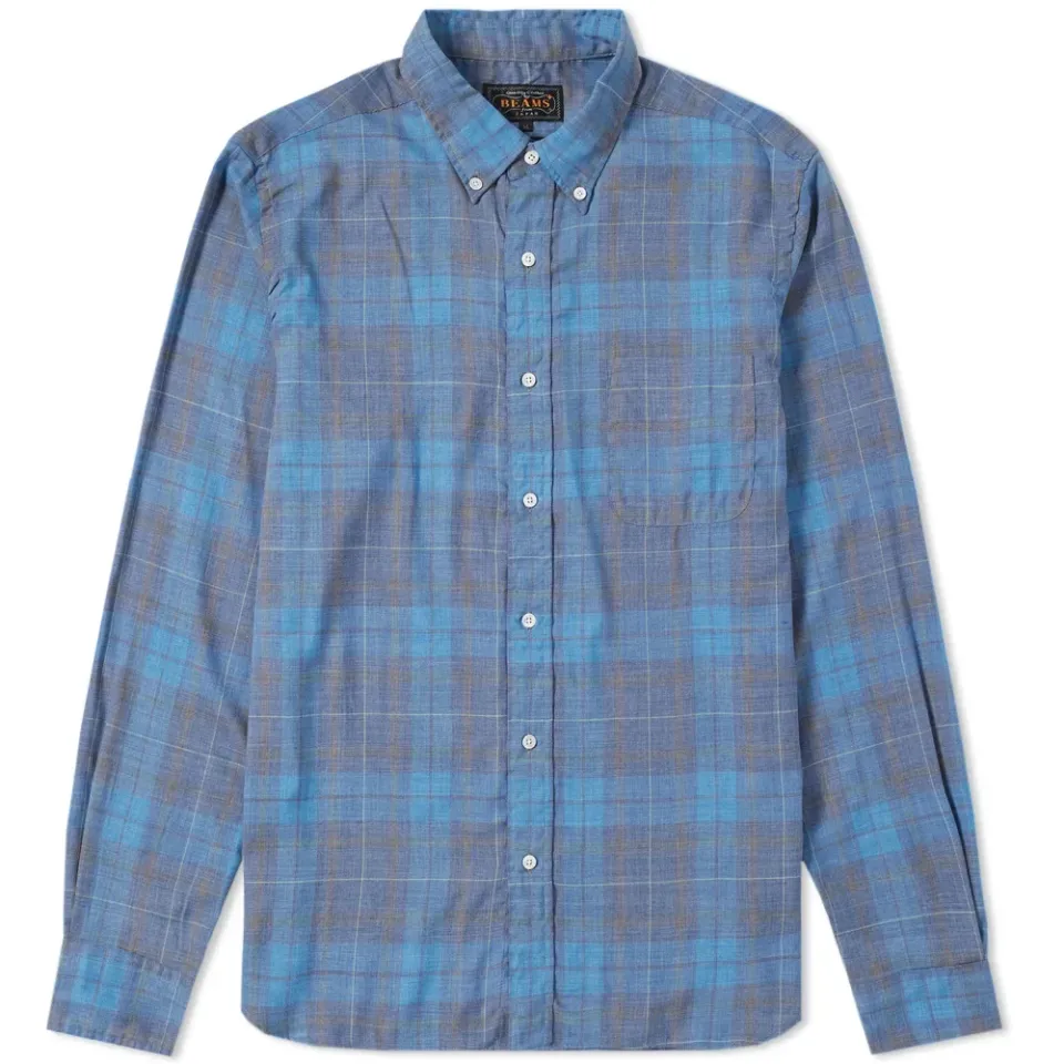 Button Down Fade Twill Check Shirt