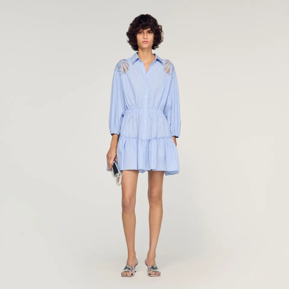 Short striped cotton dress