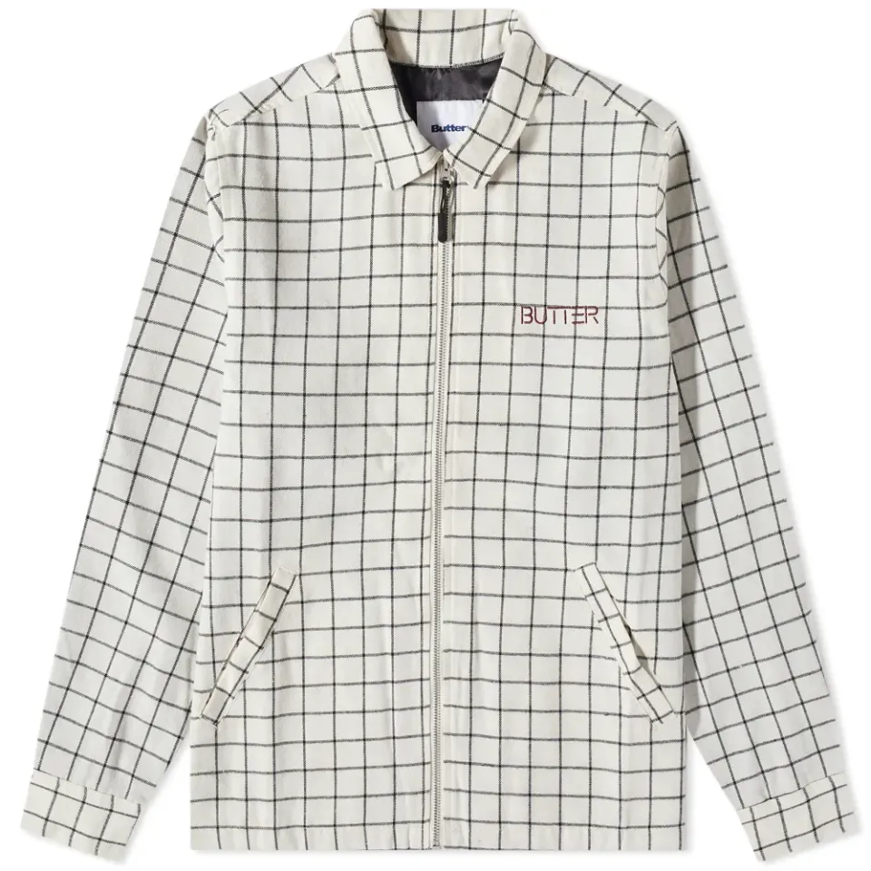 Grid Plaid Zip Jacket