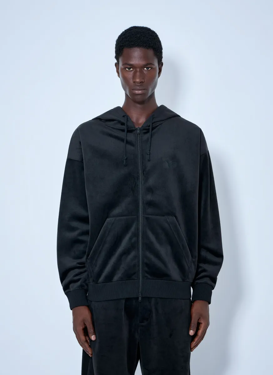 Zip-Up Hoodie with Ribbed Trims