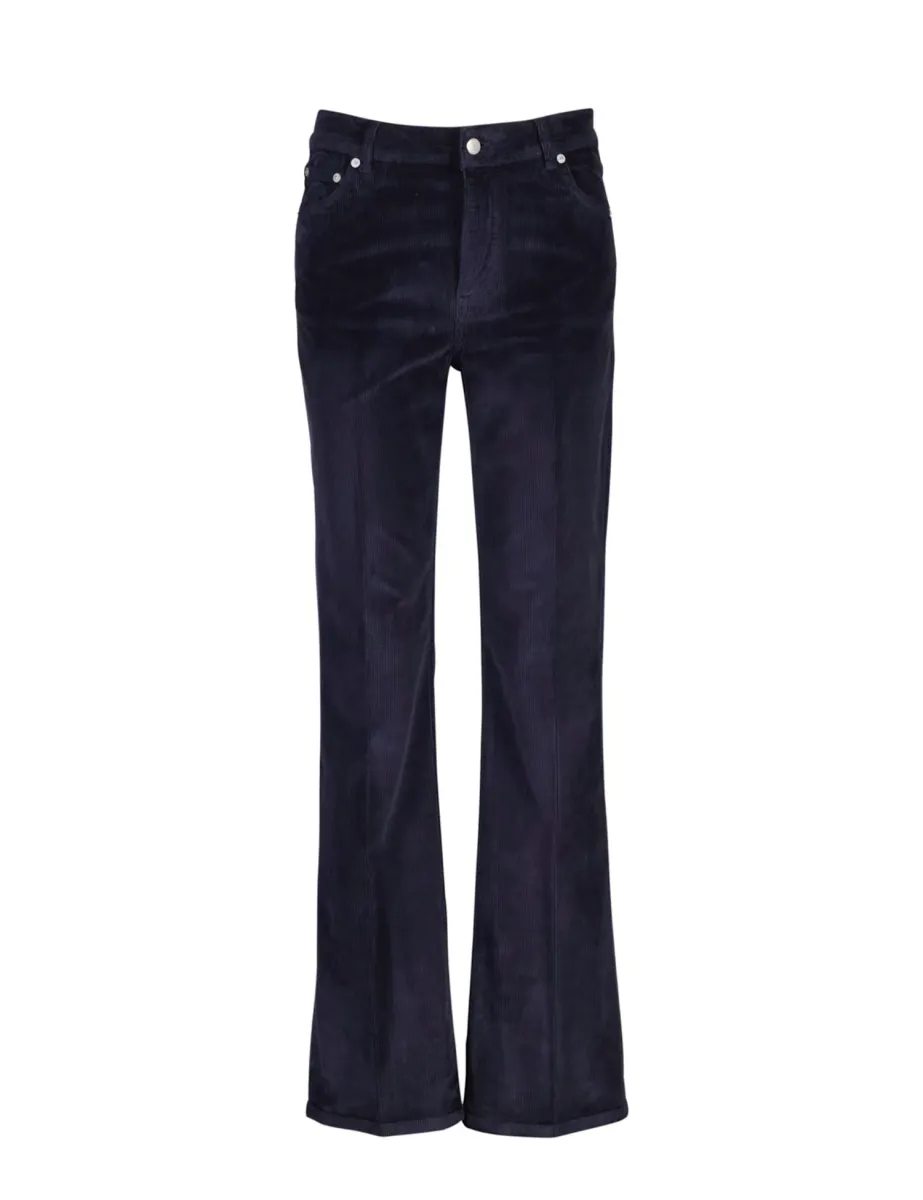 Corduroy Mid Rise Flared Jeans