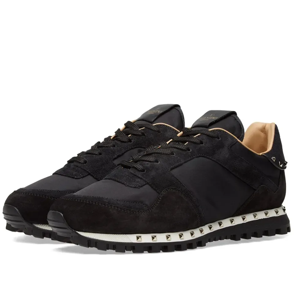 Nylon Camo Studded Sneaker