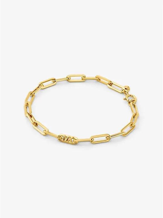 Precious Metal-Plated Sterling Silver Chain-Link Bracelet