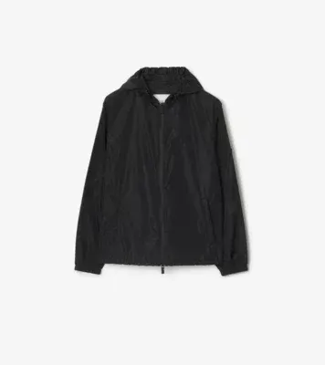 Nylon Newport Hooded Jacket in Black